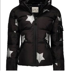 Sam. Freestyle Puffer Down Coat With Stars Size 10